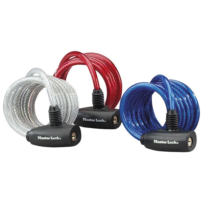 Masterlock MASTER LOCK 8127EURDPRO antifurto per bicicletta Blu, Rosso, Trasparente 1800 mm