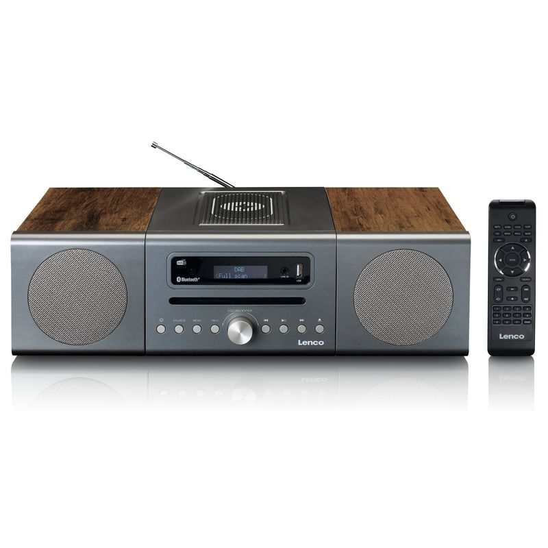 Lenco-MC-175-Impianto-Compatto-Dab-e-FM-Lettore-CD-MP3-Bluetooth-2-x-USB-Caricatore-Qi-Argento