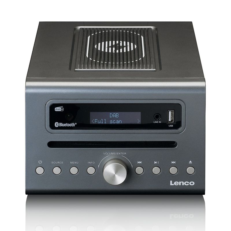 Lenco-MC-175-Impianto-Compatto-Dab-e-FM-Lettore-CD-MP3-Bluetooth-2-x-USB-Caricatore-Qi-Argento