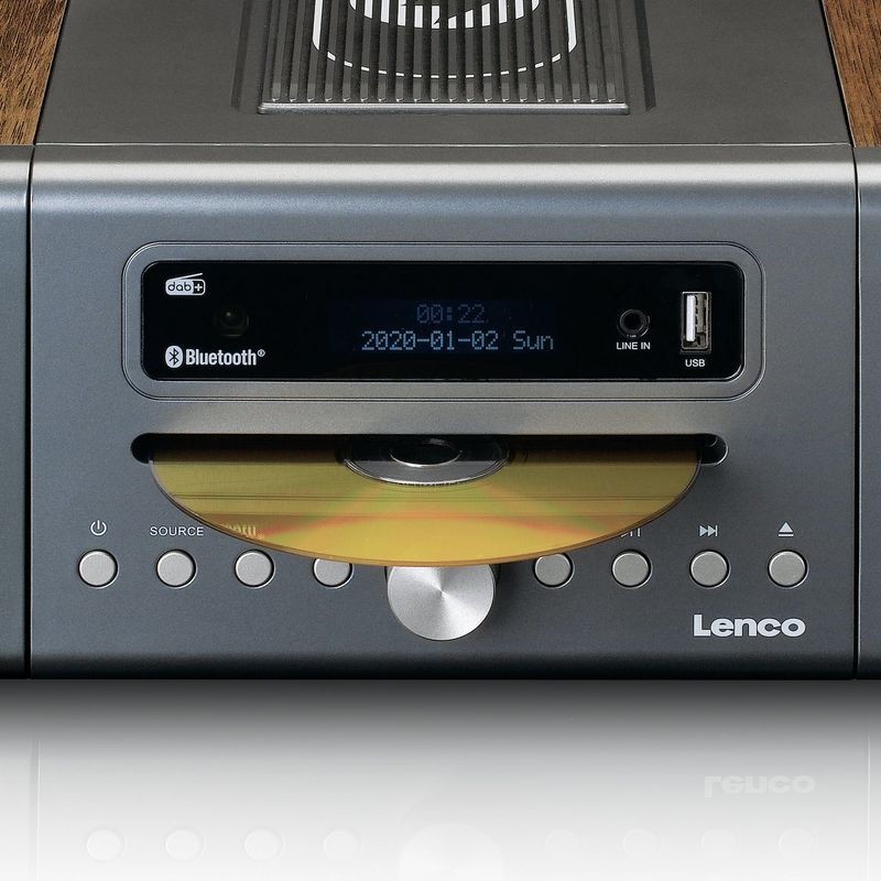 Lenco-MC-175-Impianto-Compatto-Dab-e-FM-Lettore-CD-MP3-Bluetooth-2-x-USB-Caricatore-Qi-Argento