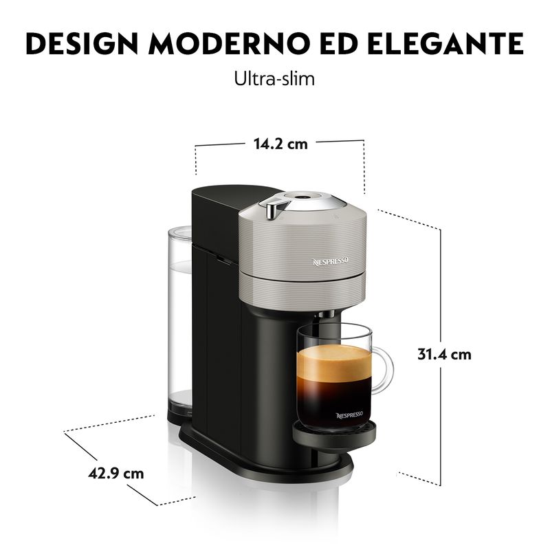 KRUPS-XN-910-B-Nespresso-Vertuo-Next-Macchina-per-Caffe--Semi-Automatica-Modello-Grigio-con-Capacita--di-1.1-Litro