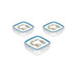 SNIPS Set Contenitori per Alimenti SnipSlock Trasparente e Blu 4 Pezzi con Chiusura Ermetica Ideali per Conservazione Freschezza