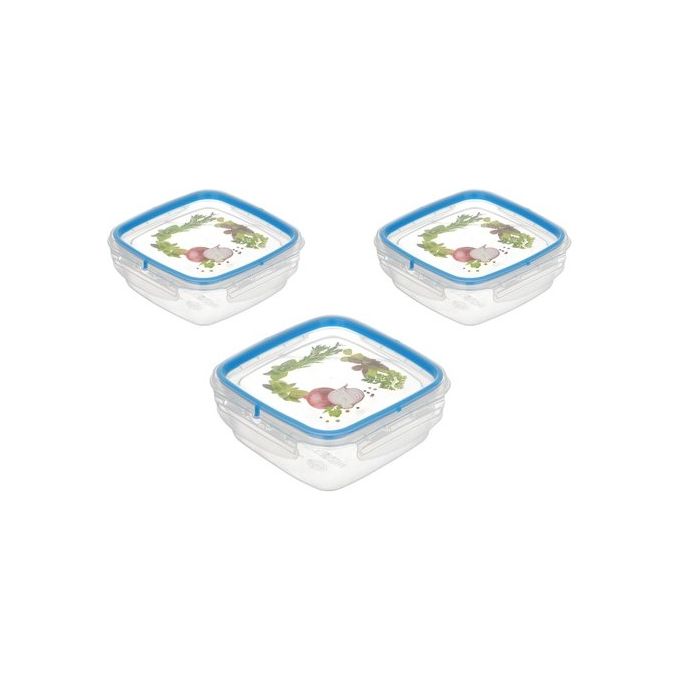 SNIPS-Set-Contenitori-per-Alimenti-SnipSlock-Trasparente-e-Blu-4-Pezzi-con-Chiusura-Ermetica-Ideali-per-Conservazione-Freschezza