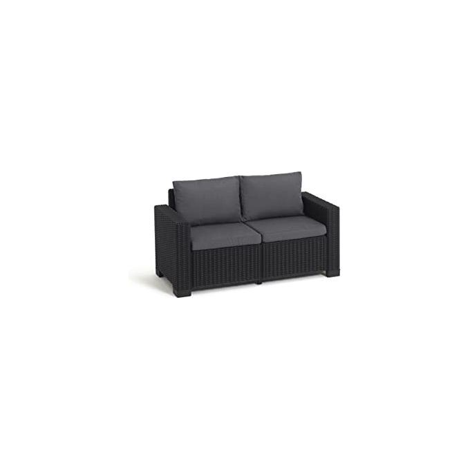 CALIFORNIA-SOFA-2-SEATER-CON-CUSCINI-SEDUTA-SCHIENALE---141X68X715H---ROUND-WICKER-6-MM---GRAFITE-------