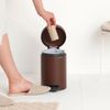 Brabantia-Pattumiera-a-Pedale-Newicon-3-Litri-Mineral-Marrone