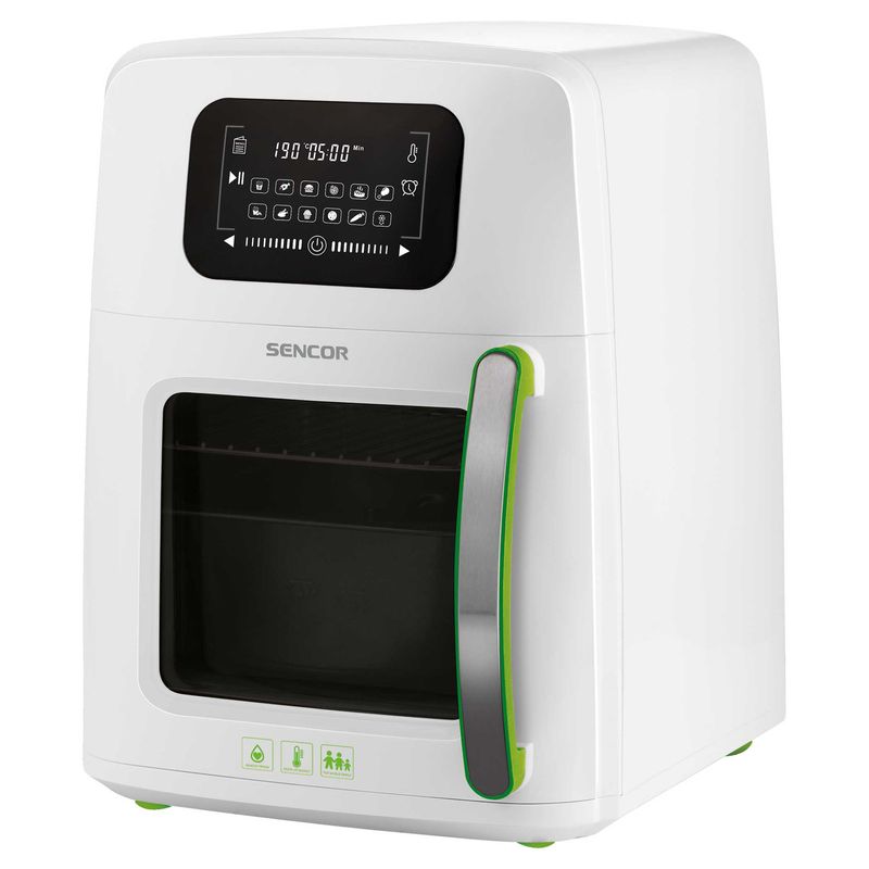 Sencor-Friggitrice-ad-Aria-11-Litri-1800W-12-Programmi-con-Timer-Display-Digitale-e-Accessori