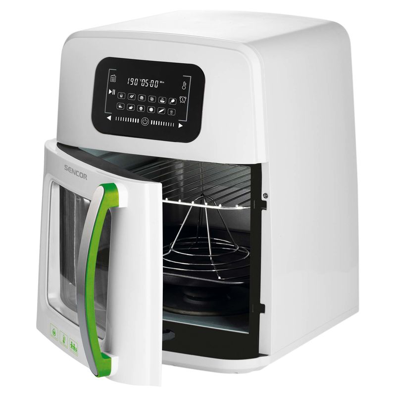 Sencor-Friggitrice-ad-Aria-11-Litri-1800W-12-Programmi-con-Timer-Display-Digitale-e-Accessori