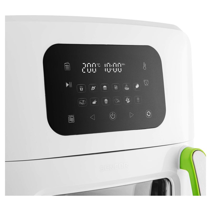 Sencor-Friggitrice-ad-Aria-11-Litri-1800W-12-Programmi-con-Timer-Display-Digitale-e-Accessori