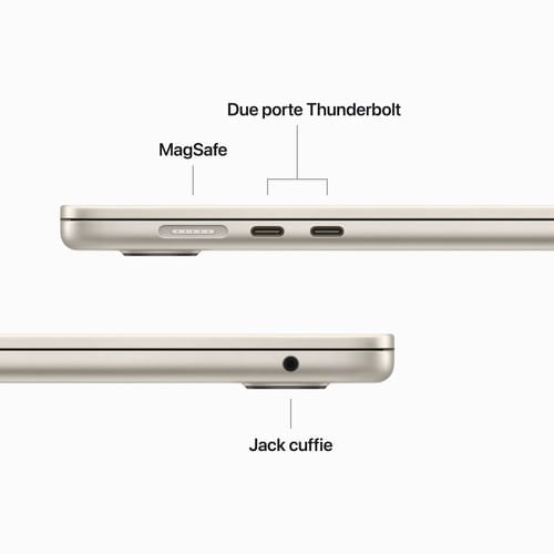 Apple-2023-MacBook-Air-M2--Display-Retina-15.3---8Gb-Ram-512Gb-Ssd-Videocamera-1080p-Galassia