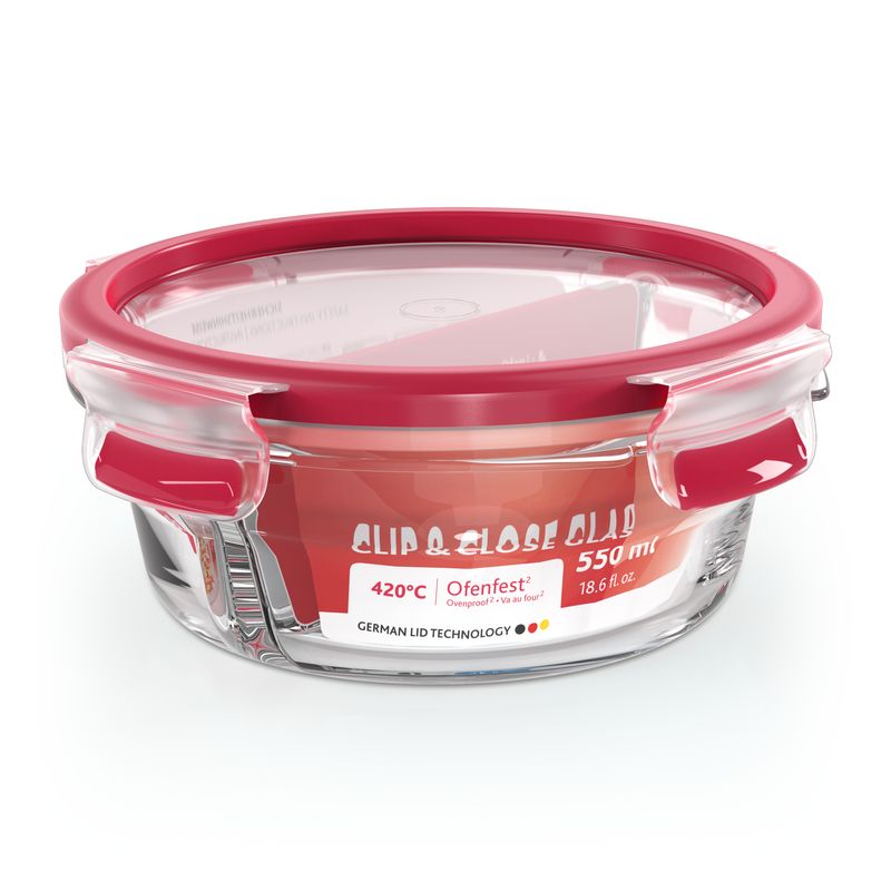 Emsa-Clip-e-Close-N1040200-Recipiente-per-Cibo-Rotondo-Scatola-0.55-Litri-Trasparente