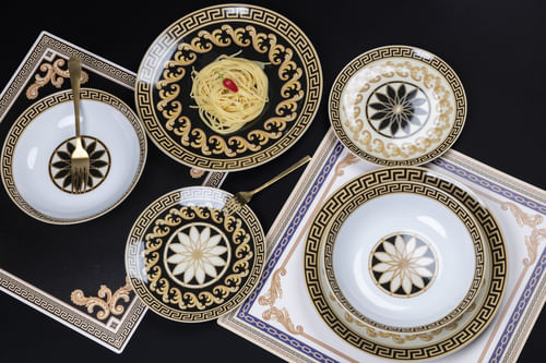 Servizio-piatti-18-pezzi-in-porcellana-2-posti-tavola-diversi-Domina