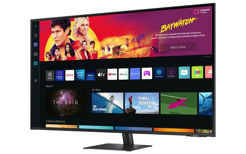 Smart-Monitor-M7--S43BM700--Flat-43---3840x2160--UHD-4K--Piattaforma-Smart-TV--Amazon-Video-Netflix--Airplay-Mirroring-Office-365-Wireless-Dex-Casse-Integrate-WiFi-HDMI-USB-Type-C