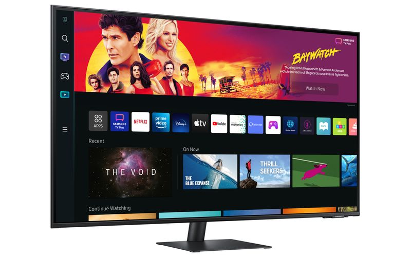 Smart-Monitor-M7--S43BM700--Flat-43---3840x2160--UHD-4K--Piattaforma-Smart-TV--Amazon-Video-Netflix--Airplay-Mirroring-Office-365-Wireless-Dex-Casse-Integrate-WiFi-HDMI-USB-Type-C