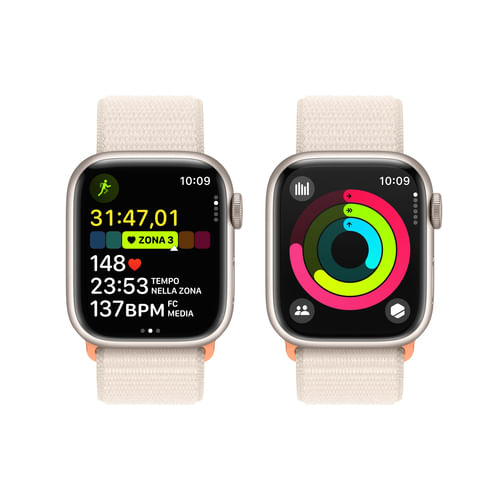 Apple-Watch-9-41mm-GPS-alluminio-galassia-con-cinturino-Sport-Loop-galassia-Italia
