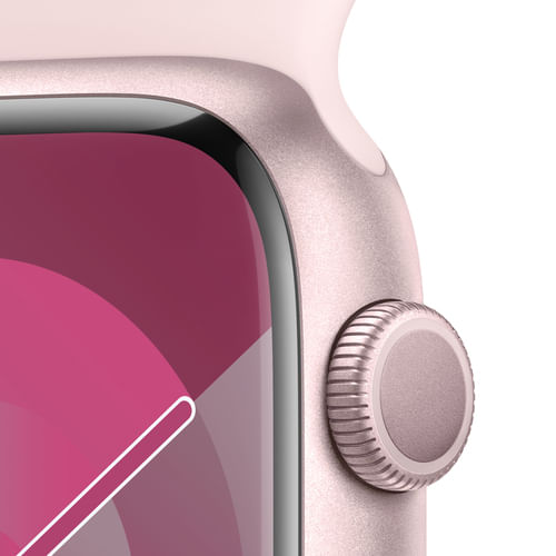 Apple-Watch-9-45mm-GPS-Cassa-in-alluminio-rosa-con-cinturino-Sport-Rosa-confetto-S-M-Italia
