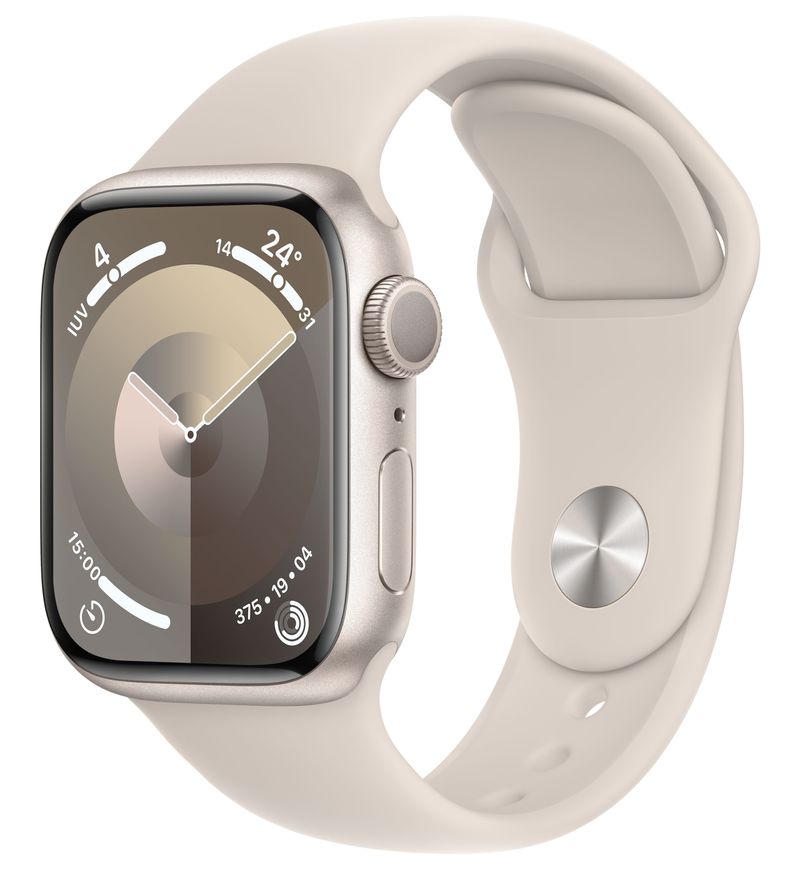Apple-Watch-9-41mm-GPS-alluminio-galassia-con-cinturino-Sport-Galassia-S-M-Europa