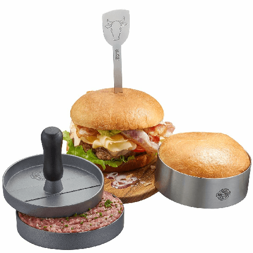 Gefu Pressa per Hamburger Gefu G-89494 3 Pezzi Argentato Alluminio Acciaio