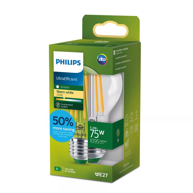Philips-Lampadina-Led-Goccia-Vetro-Filamento-75W-e27