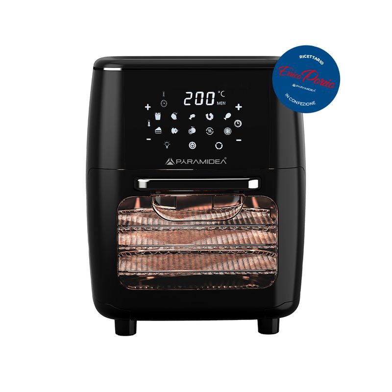 Pyramidea-AF1208-Friggitrice-ad-Aria-Calda-12-Litri-Indipendente-1700W-Nero
