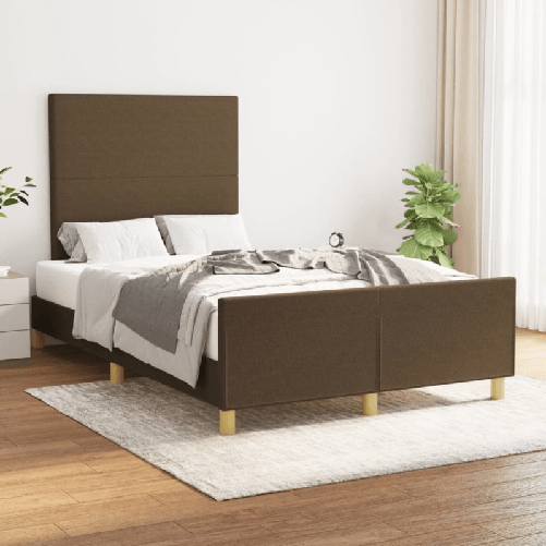 VidaXL Giroletto senza Materasso Marrone Scuro 120x200 cm Tessuto