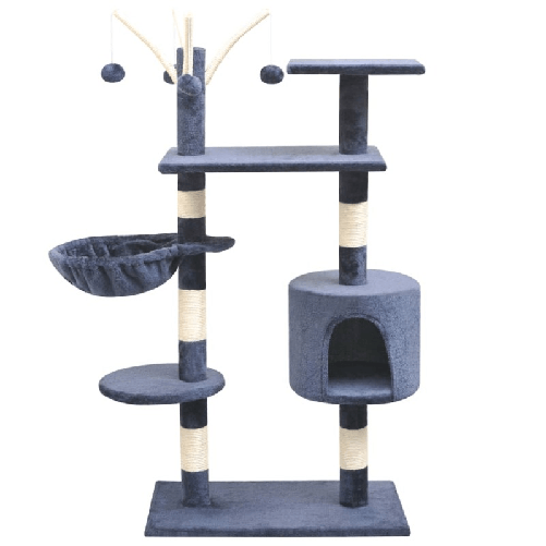 VidaXL Albero per Gatti con Tiragraffi Sisal 125 cm Blu Scuro
