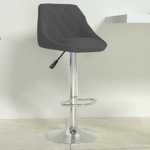 VidaXL Sgabello da Bar Grigio Scuro in Velluto