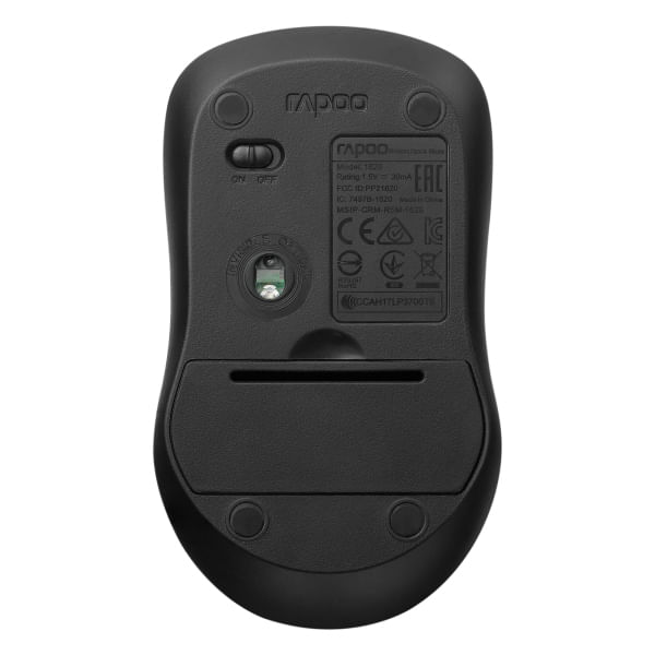 Rapoo-1680-Silent-Mouse-Ambidestro-RF-Wireless-Ottico-1000-Dpi-Nero