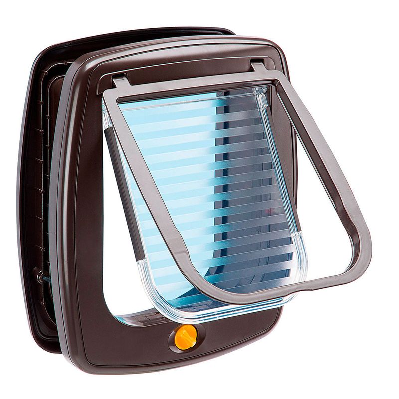 Ferplast-Gattaiola-Porta-per-Gatti-Grandi-Porta-Basculante-per-Cani-Piccoli-Entrata-e-uscita-controllabile-4-vie-Protezione-da-Correnti-d-Aria-SWING-9-Taglia-Piccola-Porticina-per-Cani-Gatti-Marrone