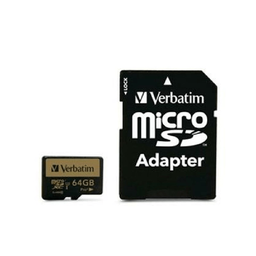 Verbatim Scheda Di Memoria Micro SD con Adattatore Verbatim Pro+ 64 GB