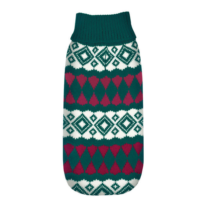 Record-Maglioncino-per-cani-Cervinia-XS---Lunghezza-dorso-30-cm-VerdeRosso