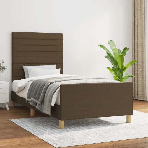 VidaXL Giroletto senza Materasso Marrone Scuro 100x200 cm Tessuto