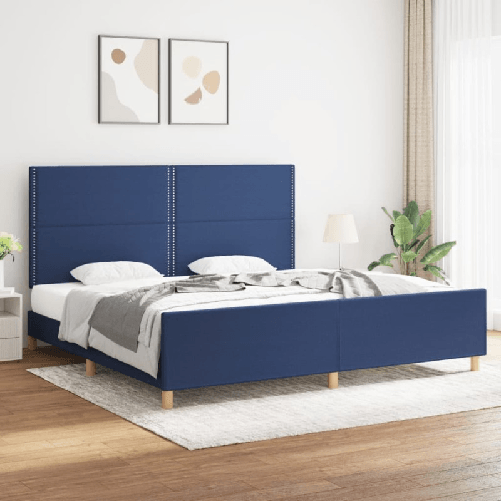 VidaXL Giroletto senza Materasso Blu 200x200 cm in Tessuto