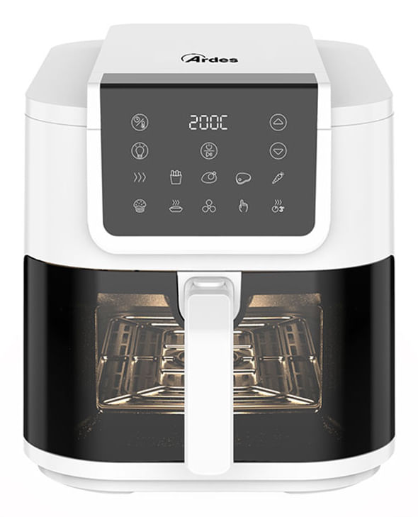 Ardes ARFRYA08LVW friggitrice Singolo 8 L Indipendente 1700 W Friggitrice ad aria calda Nero, Bianco