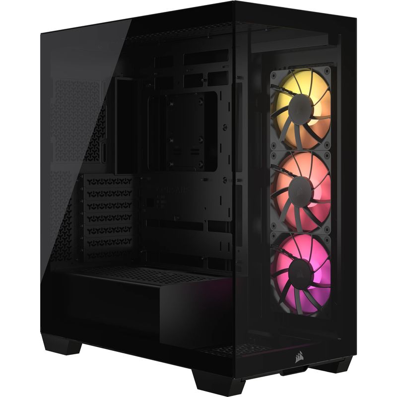 Corsair-3500X-ARGB-Black-Middle-Tower-Vetro-Temperato-No-Power-minITX-mATX-ATX-E-ATX