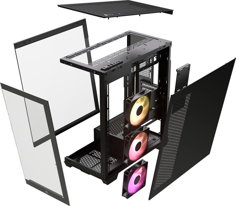 Corsair-3500X-ARGB-Black-Middle-Tower-Vetro-Temperato-No-Power-minITX-mATX-ATX-E-ATX