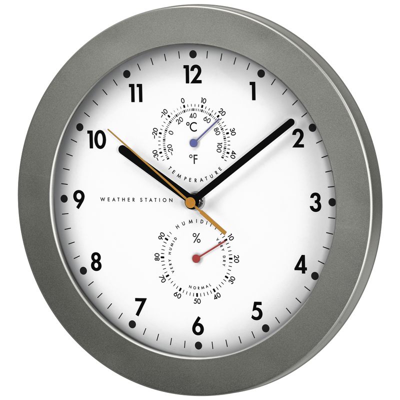 Hama-DCF-Rad-Wallclock-PG-300-30cm-Thermo-Hygrom.-Silver