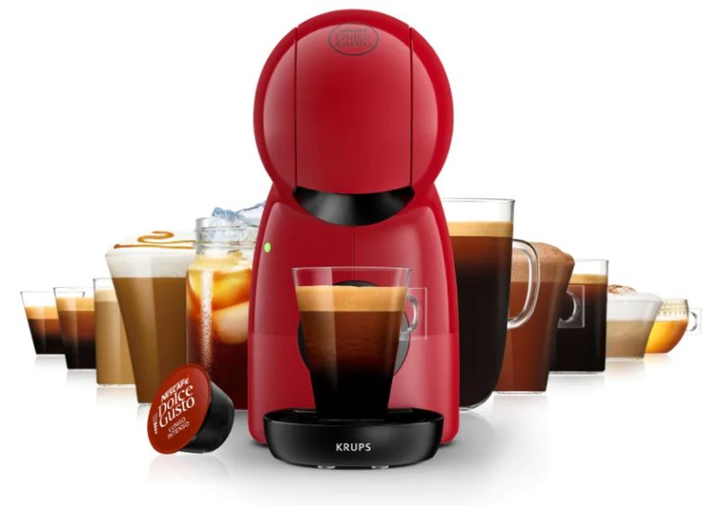 KRUPS-Macchina-da-Caffe--Nescafe-Dolce-Gusto-Piccolo-XS-KP1A35AS-di-colore-Rosso-per-un-Caffe--Ricco-e-Aromatico