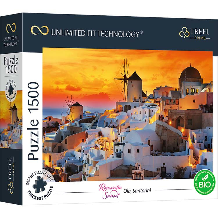 Trefl-Puzzle-da-1500-Pezzi-Uft---Romantic-Sunset--Oia.-Santorini