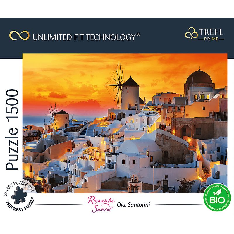 Trefl-Puzzle-da-1500-Pezzi-Uft---Romantic-Sunset--Oia.-Santorini