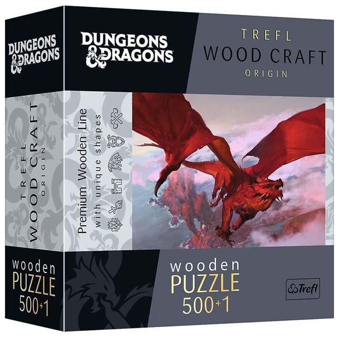 Trefl-Puzzle-da-501-Pezzi-Woodcraft---Dungeons-e-Dragons--Ancient-Red-Dragon