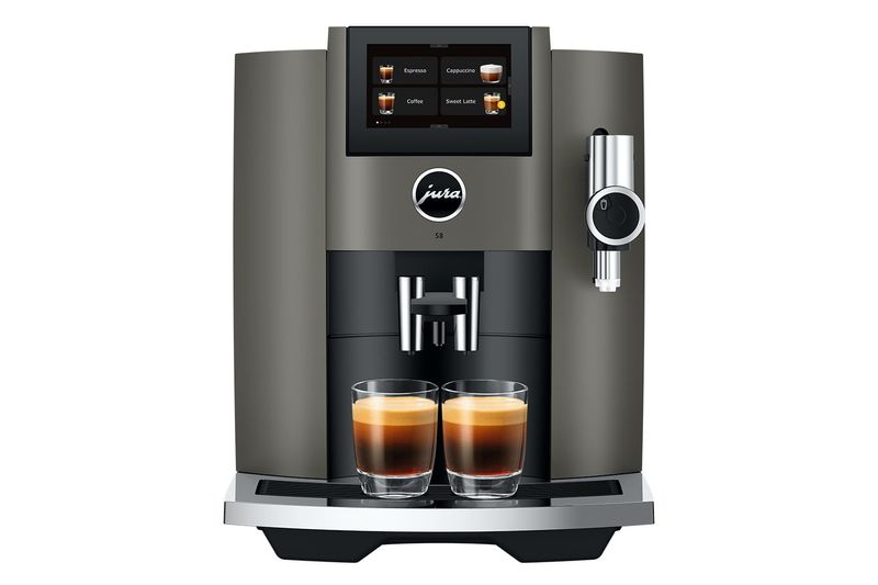 JURA-S8-Dark-Inox---Macchina-da-caffe--automatica-19-L-15-bar-1450-W-27-specialita--macinacaffe--Professional-Aroma-Grinder-display-touch-da-43---funzione-Sweet-Foam-Dark-Inox