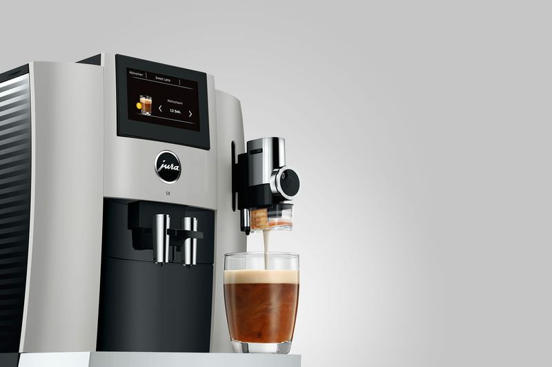 JURA-S8-Platino---Macchina-da-caffe--automatica-19-L-15-bar-1450-W-27-specialita--macinacaffe--Professional-Aroma-Grinder-display-touch-da-43---funzione-Sweet-Foam-Platino