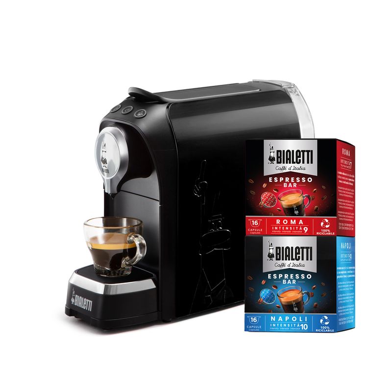 Bialetti-Macchina-Caffe--Super-Nero-con-32-Capsule-Incluse-per-un-Espresso-Perfetto