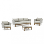 MILANI HOME ZORA - salotto con struttura in alluminio effetto legno