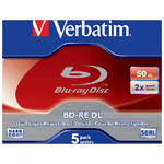 Verbatim BD-RE DL 50GB 2 x 5 Pack Jewel Case 5 pz
