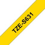 Brother NASTRO LAM.CON ADESIVO RESIST.TZE-S631 12MMx8MT NERO/GIALLO