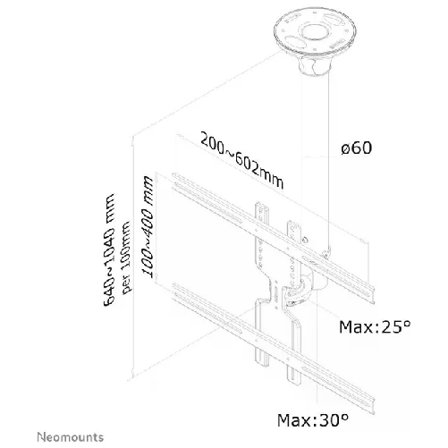 Newstar-Supporto-A-Soffitto-C400-Silver