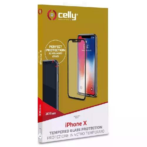 Celly-3DGLASS900WH-3d-Glass-per-iPhone-X-Bianco