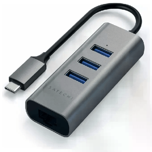 Satechi ST-TC2N1USB31AM replicatore di porte e docking station per laptop USB 3.2 Gen 1 (3.1 Gen 1) Type-C Grigio