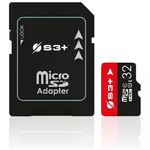 S3+ microSDHC UHS-I Classe-10 32GB con adattatore SD